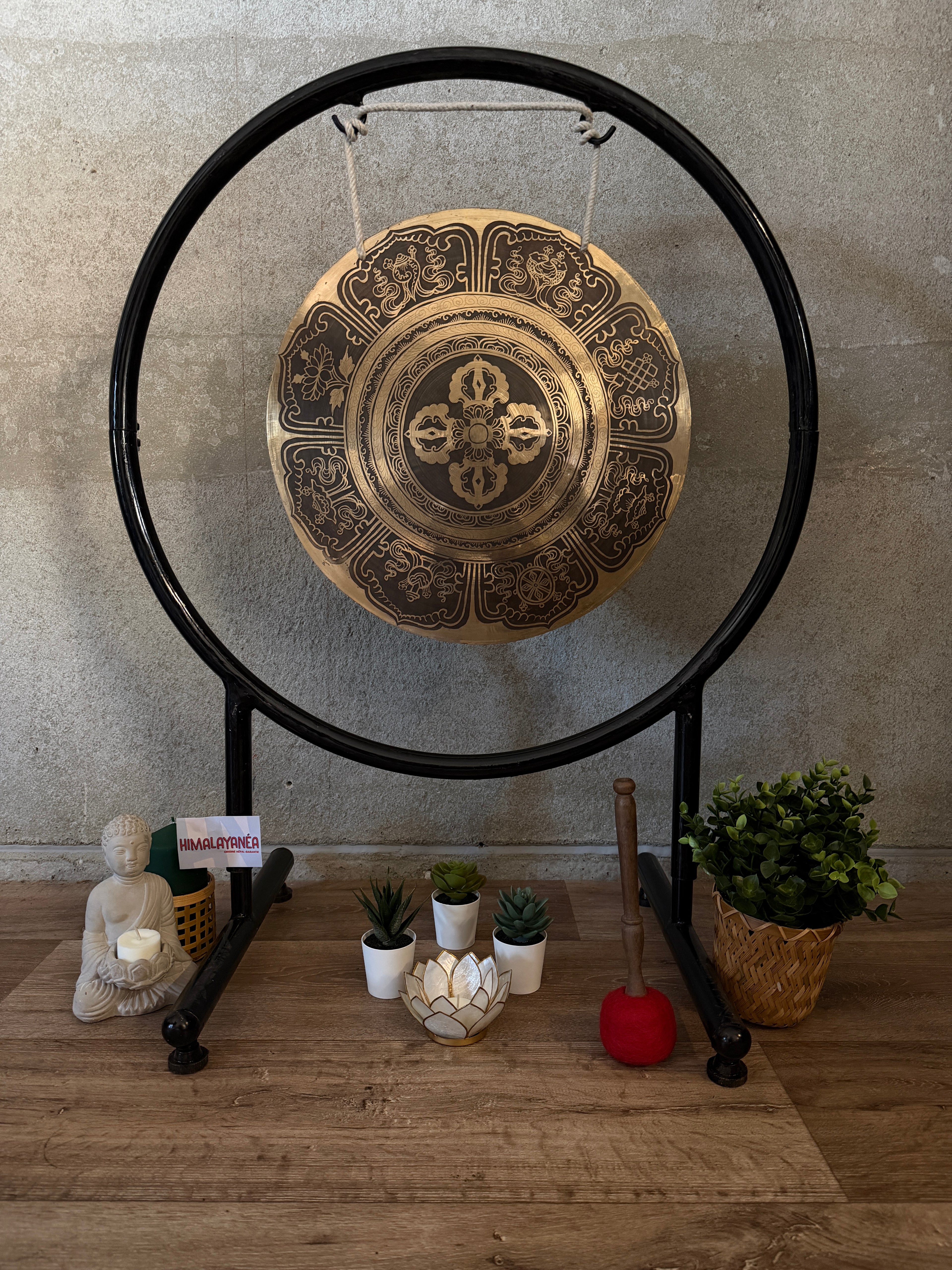 Gong Népalais 40 cm avec support et maillet